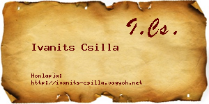 Ivanits Csilla névjegykártya